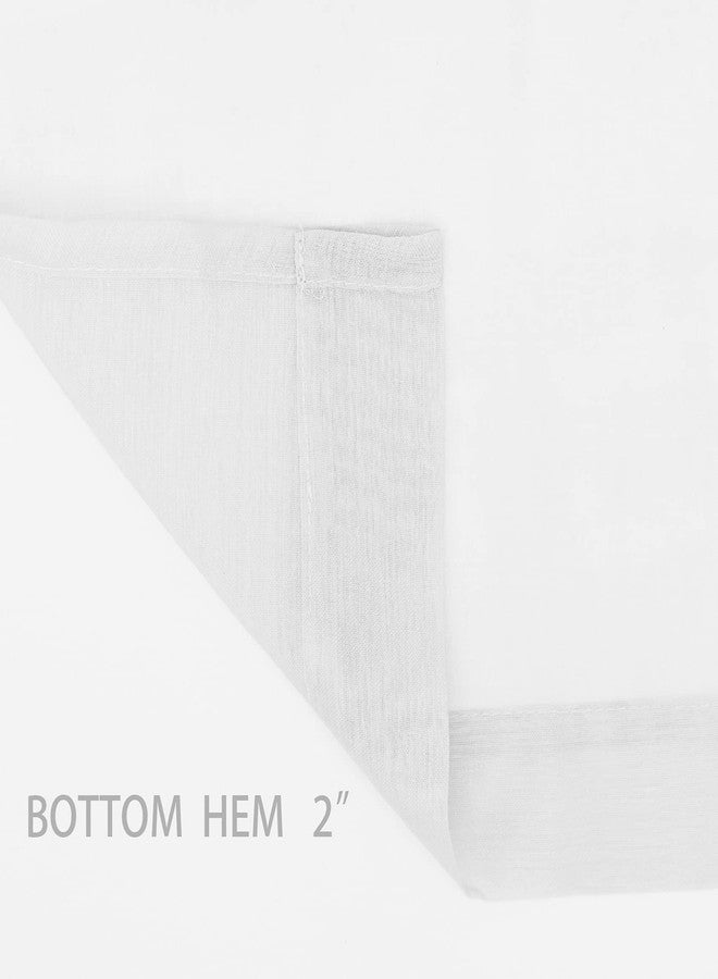 UPOPO White Sheer Curtains 92 inches Long Living Room Kitchen Dining Curtain Sheers 2 Panels Voile Transparent Bedroom Drapes Linen Textured Rod Pocket Window Treatment Set - Image 4